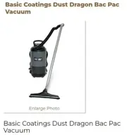 BASIC COATING DUST DRAGON BACK PACK VACUUM EB858-0812*READ DESCRIPTION *