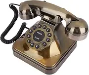 Antique Vintage Landline Phone, Old Bronze Noise Reduction Shop Numbers for Indoor Home Family Decoration