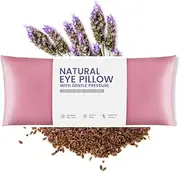 MEISENHOME Lavender Eye Pillow for Yoga, Relaxation, Sleeping, Microwavable Weighted Eye Mask Heated for Meditation, Dry Eyes, Moist Heat Hot & Cold Eye Compress with Aromatherapy (Pink)
