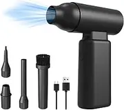 2 in 1 Compressed Air er and I ator 3 Gear Adjustable 67000RPM Electric Air er with Brus Rechargeable Cordl Air Blower with Needle for PC Key d Cleaning Swim Ring I ation Black