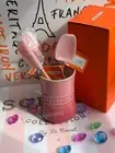 LE CREUSET ROSE QUARTZ RQ DARK PINK MINI CROCK HOLDER W/ 3 MINI SPATULAS SET
