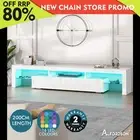 ALFORDSON Entertainment Unit 200cm TV Stand LED Light Storage Gloss White