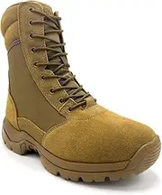 [LA Police Gear] LAPG Men's Core 8" Side-Zip Duty Boots, Lightweight Tactical Combat Boots for Men, Work Hiking Outdoor Shoes, Coyote