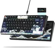XVX S-K80 75% Keyboard with Color OLED Display, Mechanical Gaming Keyboard, Hot Swappable Keyboard, RGB Custom Keyboard Board Mount, Pre-Lubricated Stabilizer for
