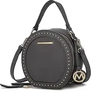 [MKF Collection] Round Crossbody Bags for Women and Purses, PU Leather Handbag Wristlet Small Side Messenger
