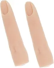 Baluue 2pcs Nail Training Hands Silicone Finger Model Hand Mannequin Movable Model for Nail Art Practice