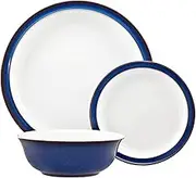Denby - Imperial Blue Dinner Set for 4-12 Piece Ceramic Tableware Set Blue, White - Dishwasher Microwave Safe Crockery Set - 4 x Dinner Plate, 4 x Small Plate, 4 x Cereal Bowl