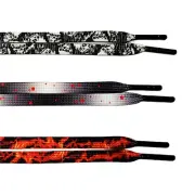 Skulls Blood Flame Print Flat Laces For Dunk SB Air Force Jordan Max 1 Halloween