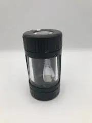 BLACK Manual Spice Herb Grinder with Light-Up Storage Jar / Magnifying Lid USB