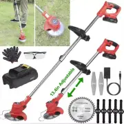 650W Cordless Weed Mower Electric Grass String Trimmer Lawn Edger Weed Cutter