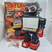 VINTAGE SATURN ROBOT KAMCO NO 1981 BIG TV BATTERY OPERATED W/BOX 1980´S CHINA