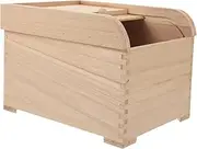 NOLITOY Reusable Wooden Rice Storage Container Airtight Grain Bucket with Lid for Food Storage and Reliable Rice Dispenser for Keeping Cereal Fresh and Dry