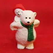 Hallmark 1990 Papa Polar Bear & Baby Bear Merry Miniature Christmas Dad Mini