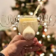 Eggnog Moose Mug Christmas Vacation Moose Mugs, Christmas Elk Glasses National Christmas Holiday, Christmas Movie Gifts for Family Friends Party(1pcs)