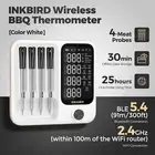 INKBIRD WiFi Bluetooth BBQ Thermometer INT-14-BW Grill Meat 4 Probe Oven IP67 CF