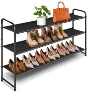Long 3 Tier Shoe Rack for Closet Entryway Stackable Wide Storage Organizer Holds