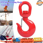 15 Ton Swivel Lifting Hook Heavy Duty Round Rotating Hook with Safety Latch