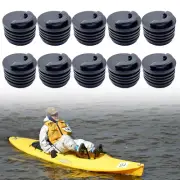 10pcs Canoe Kayak Boat Scupper Hole Plugs Stopper Drain Black Nylon Bungs Tools