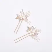 Wedding Gold Hair Accessories for Brides, Beusoulover Bridal Hair Pins Rhinestone Wedding Hair Piece for Brides, Bridesmaid, Flower Girl, Women, Party, Prom..