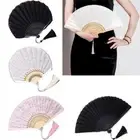 Portable Lace Handheld Fans Tassel Pendent Chinese Fan Folding Fan Fan Wedding