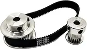 2GT 20T 40T Pulley Teeth GT2 Timing Belt Pulley Set Bore 3-14mm Belt Width 10mm Tensioning Wheel Synchronous Pulley Belt 2GT Belt 200mm (NO.528)(20T B6.35)