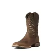 Ariat Mens Hybrid VentTEK Square Toe Western Boots Brown/American Flag 10038340