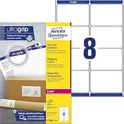 AVERY Zweckform L7165-250 Shipping Labels / Shipping Labels (2,000 Labels with Ultra-Grip, 99.1 x 67.7 mm on A4, Printable, Self-Adhesive, for DIN B4/C4 Envelopes and Postal Tubes) 250 Sheets White