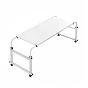 SOGA 140x45cm White Cross Bed Movable Desk Table w/ Adjustable Length & Height