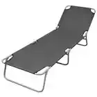 Foldable Sun Lounger Beach Recliner Chair Outdoor Camp Lounge Folding Reclining