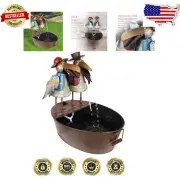 Whimsical 20" Outdoor Metal Crow Fountain - Perfect Garden Decoration