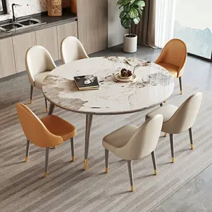 折疊餐桌 可變圓桌 組合輕奢 北歐家用 實木 飯桌