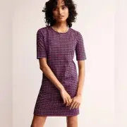 Boden 8 Ivy Jacquard Jersey Dress Salsa Terrace 0496 Geo short