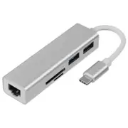 5 In 1 Usb 3.1 Type C To 3.0 Hub With Rj45 Gigabit Ethernet / Sd Tf Card Reader Silver Usb Cables Hubs & Adapters