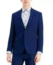New Men's Kenneth Cole Reaction TechniCole Suit Separate Jacket Modern Fit Blue