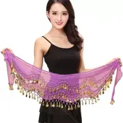 Womens Belly Dance Hip Scarf/Belly Dancing Skirt with 128 Coins/Belly Dance Belt