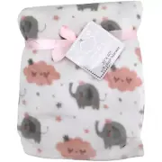 Baby Elements Plush Queen Elephant Clouds Blanket Lovey Soft Girl Stars NWT