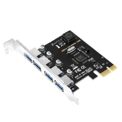 4 Port USB 3.0 PCI-E Expansion Card 3.0 HUB Adapter 4-Port USB3.0 Controller New