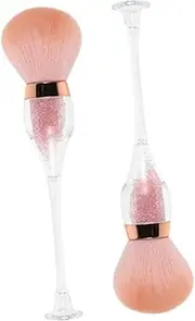 VICASKY Dust Removal Tool for Nails and Makeup 2pcs Soft Bristle Brush Manicure Art Powder Cleaner