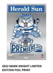 Geelong Cats Foil Limited Edition 2022 AFL Premiership Herald Sun Poster