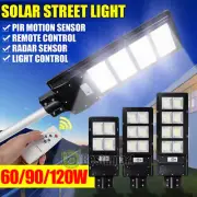 900000LM Commercial Solar LED Street Light IP67 Area Road Spotlight+Remote+Pole