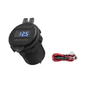 1 Pcs 12V Dual USB Car Charger With Voltmeter Efficient For 12V 24V Boat RV E