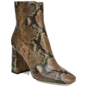 Sam Edelman N4149 Womens Brown Codie Snake Print Square Toe Booties Size 10 M