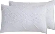 Tufted Microfibre Super Soft Twin Pack Standard Pillowcases-White