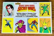 MARVEL SUPER-HEROES SECRET WARS SPIDER-MAN'S STAMP FUN 1984 w 32 STAMPS UNUSED