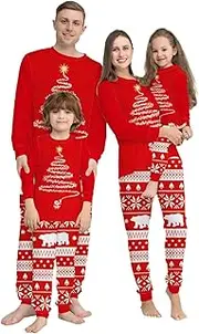 CSYBYW Family Christmas Pjs Matching Sets Christmas Matching Jammies for Adults and Kids Holiday Xmas Sleepwear Set