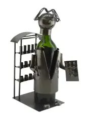 Pharmacist with Prescription Pad and Pill Bottle Wine Bottle Holder Display