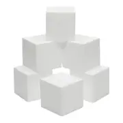 4 Inch Foam Cube Squares for DIY Crafts, White Blocks for Arts Supplies (6 Pack)
