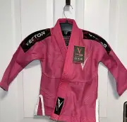 Vector Sports Brazilian Jiu Jitsu Gi Top Sz K0 Gear Up Attila Pink Kids No Belt