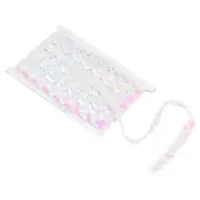 11Yards 0.6 Inch Sequin Braid Trim, Flat Sequins Paillette Ribbon White