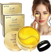 Lktvys Premium Gold Eye Patches (60 PCS) – Under Eye Gel for Dark Circles & Wrinkles | Firming Wrinkle Patches Skincare | Under Eye Mask for Women & Men